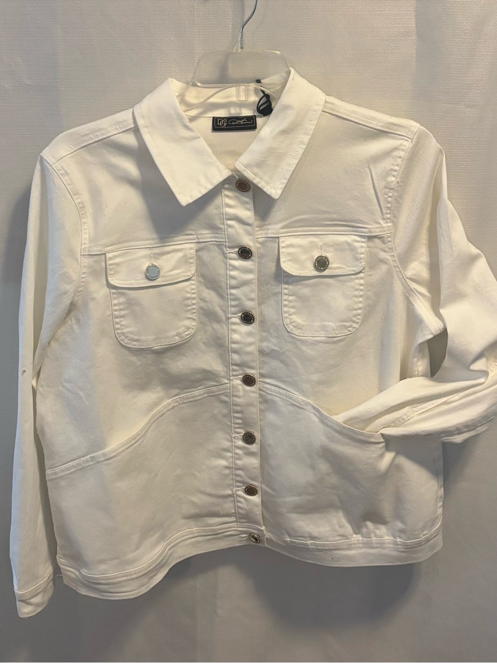 DG2 Diane Gilman White Denim Jacket Embroidered Horse Western Equestrian - Picture 10 of 11
